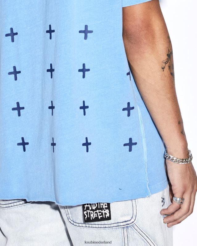 Ksubi mannelijk 4x4 biggie ss tee-meer XT0TV436 kleding blauw
