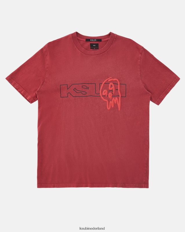 Ksubi mannelijk 999 schedel kash ss tee bloed XT0TV192 kleding rood