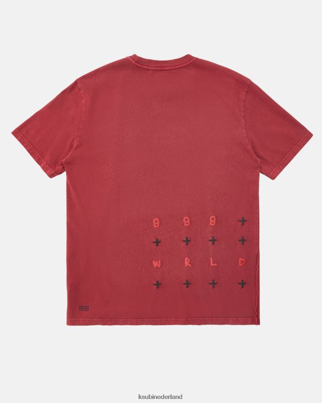 Ksubi mannelijk 999 schedel kash ss tee bloed XT0TV192 kleding rood