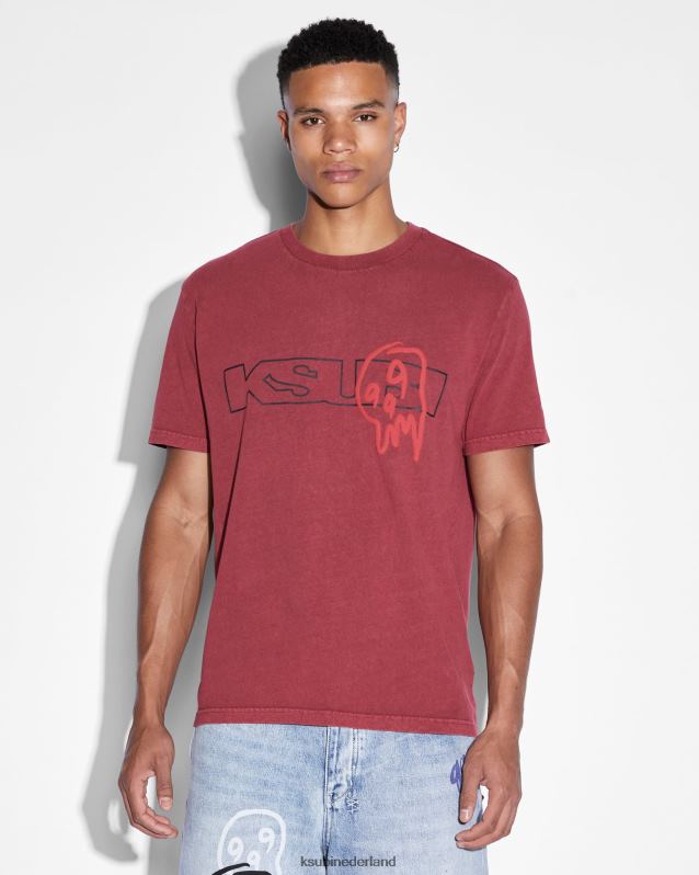 Ksubi mannelijk 999 schedel kash ss tee bloed XT0TV192 kleding rood