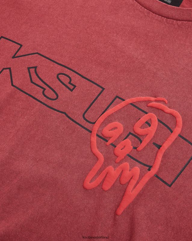 Ksubi mannelijk 999 schedel kash ss tee bloed XT0TV192 kleding rood