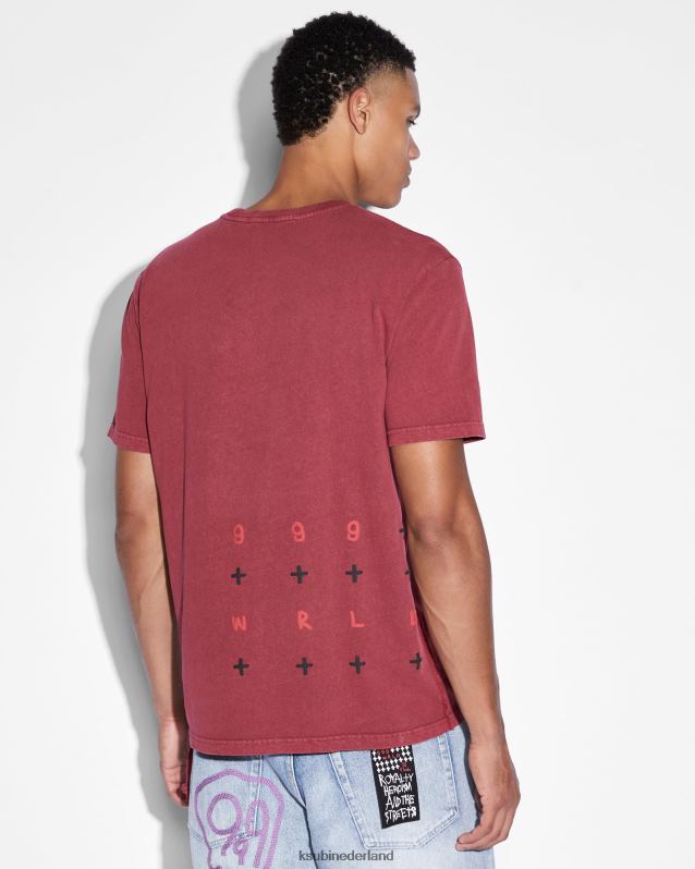 Ksubi mannelijk 999 schedel kash ss tee bloed XT0TV192 kleding rood
