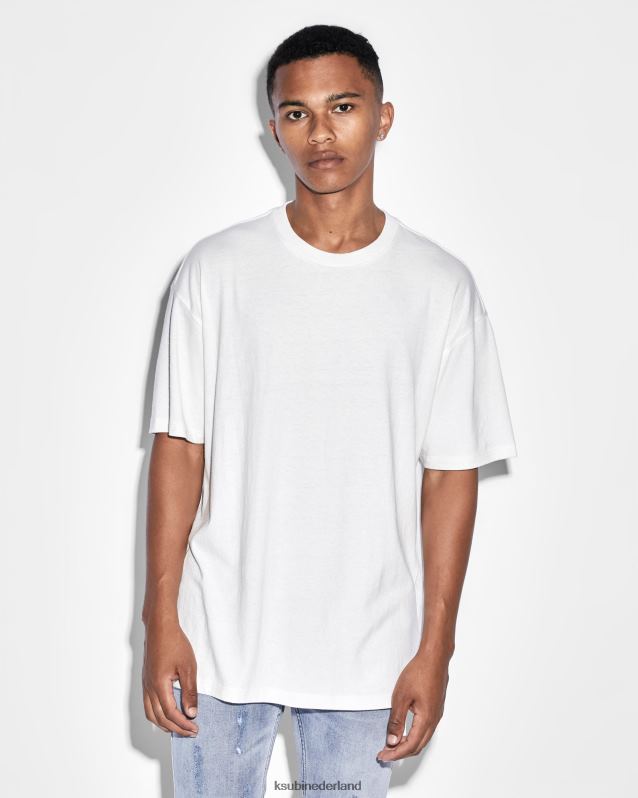 Ksubi mannelijk Biggie SS T-shirt versleten XT0TV390 kleding wit