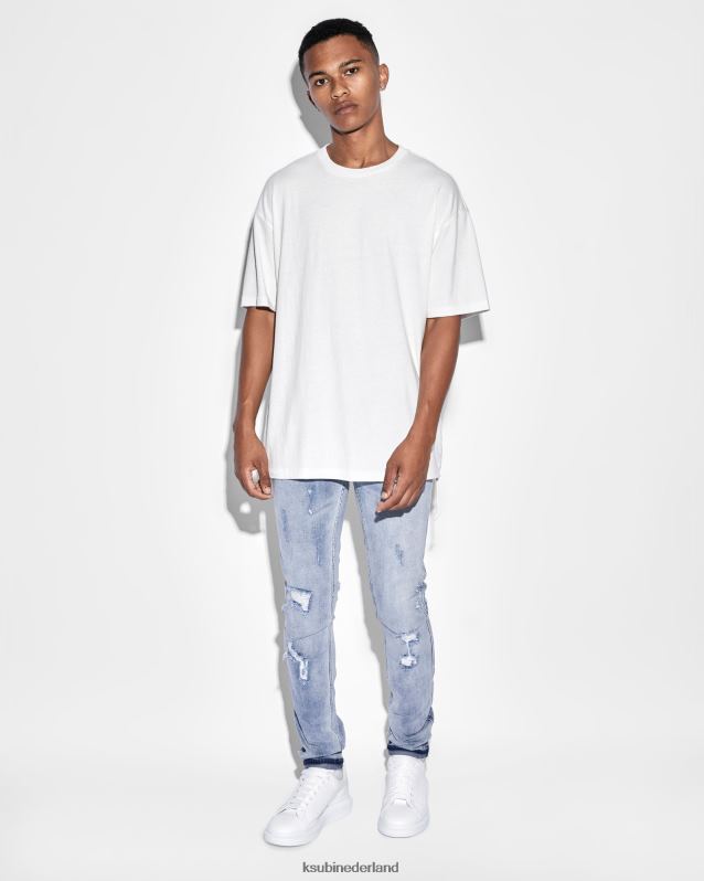 Ksubi mannelijk Biggie SS T-shirt versleten XT0TV390 kleding wit
