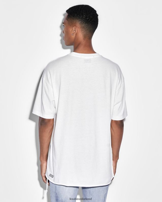 Ksubi mannelijk Biggie SS T-shirt versleten XT0TV390 kleding wit