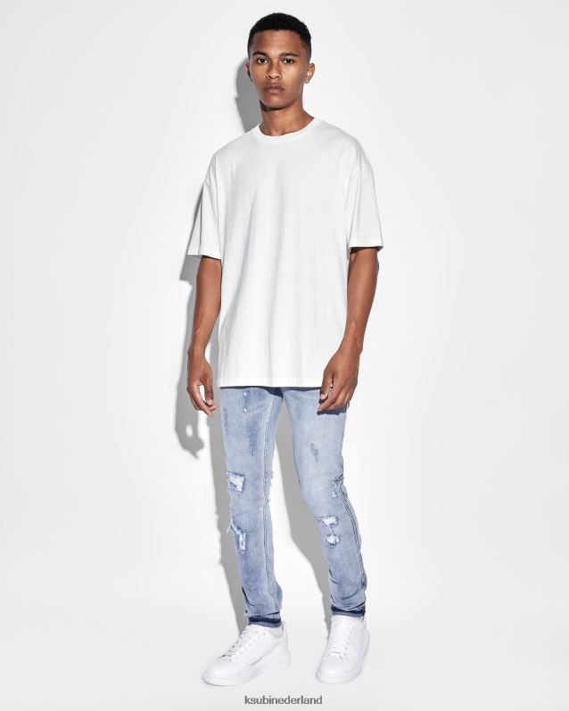Ksubi mannelijk Biggie SS T-shirt versleten XT0TV390 kleding wit
