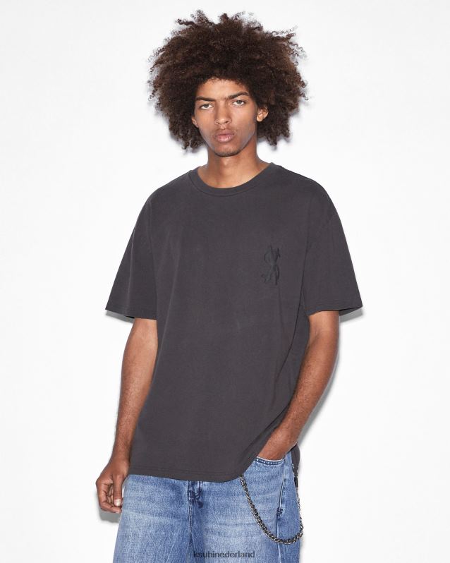 Ksubi mannelijk Dolla Biggie SS T-shirt XT0TV414 kleding vervaagd zwart