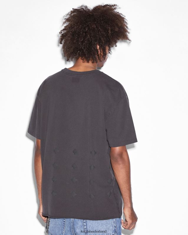 Ksubi mannelijk Dolla Biggie SS T-shirt XT0TV414 kleding vervaagd zwart