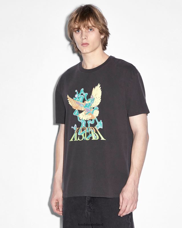 Ksubi mannelijk Flight Biggie SS-T-shirt XT0TV323 kleding vervaagd zwart
