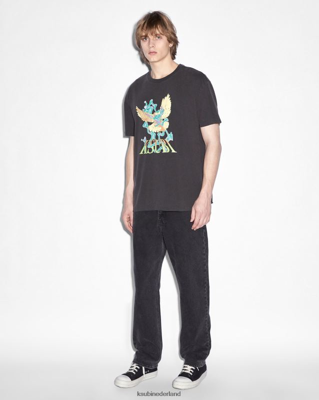 Ksubi mannelijk Flight Biggie SS-T-shirt XT0TV323 kleding vervaagd zwart