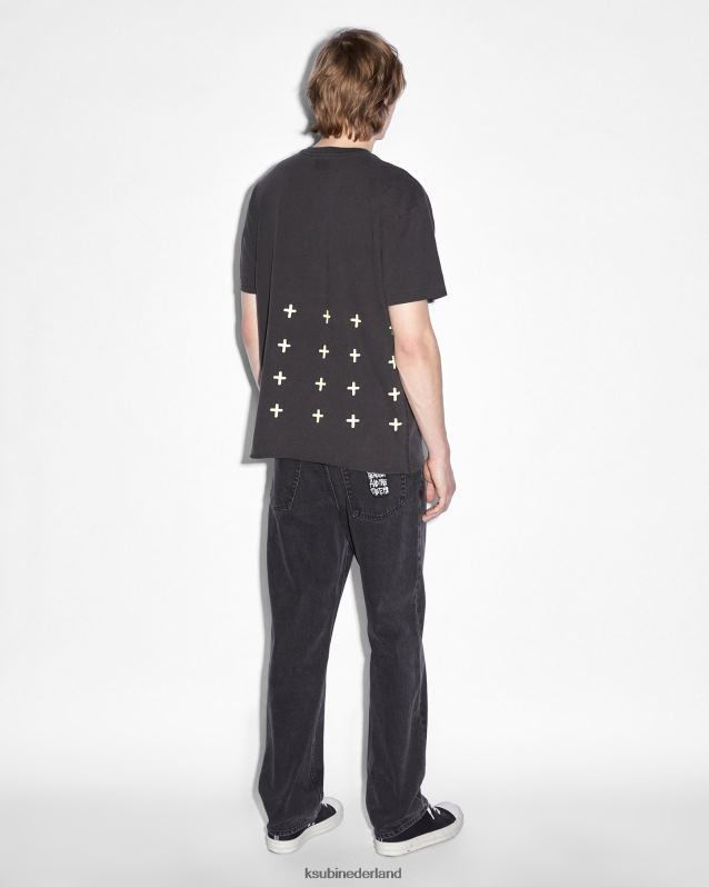 Ksubi mannelijk Flight Biggie SS-T-shirt XT0TV323 kleding vervaagd zwart