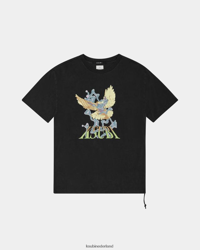 Ksubi mannelijk Flight Biggie SS-T-shirt XT0TV323 kleding vervaagd zwart