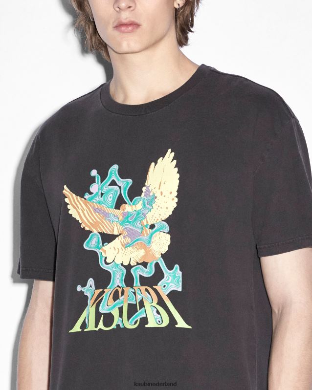 Ksubi mannelijk Flight Biggie SS-T-shirt XT0TV323 kleding vervaagd zwart