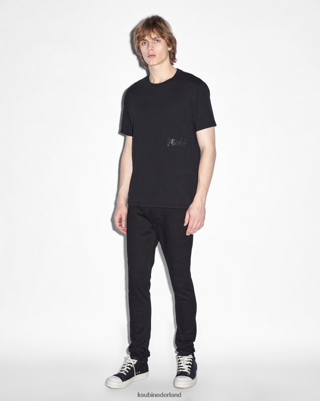 Ksubi mannelijk Kristal bling kash ss T-shirt XT0TV337 kleding zwart
