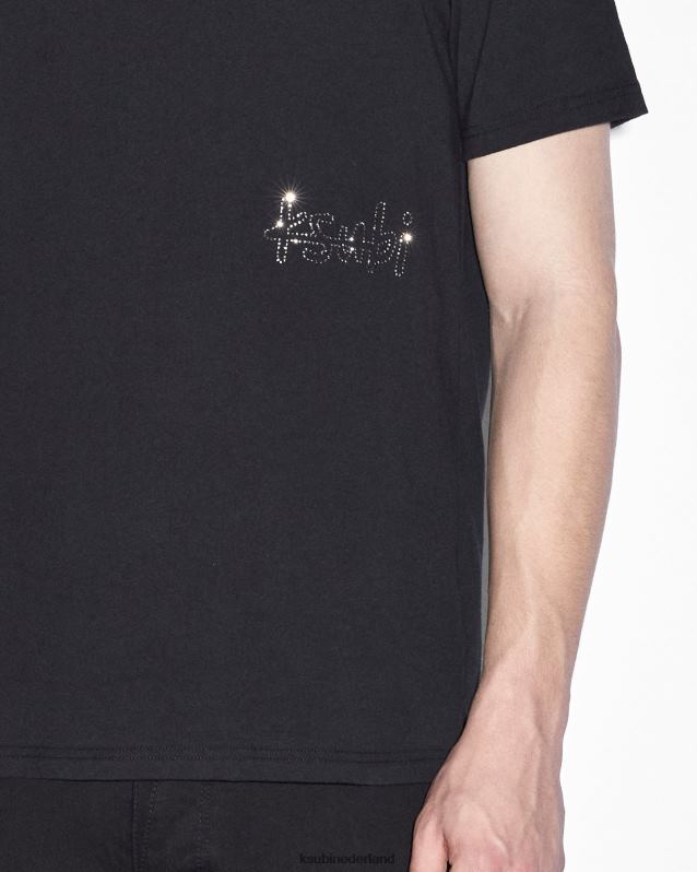 Ksubi mannelijk Kristal bling kash ss T-shirt XT0TV337 kleding zwart