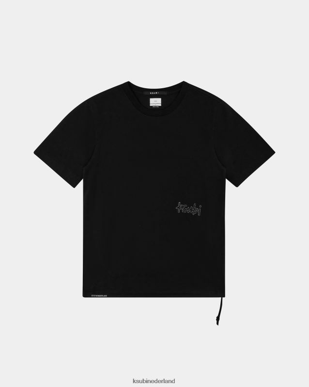 Ksubi mannelijk Kristal bling kash ss T-shirt XT0TV337 kleding zwart