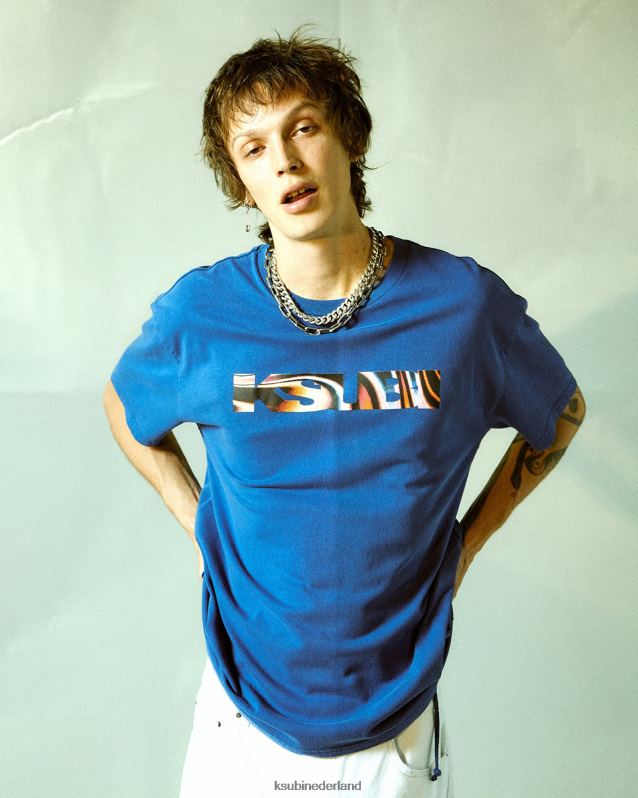 Ksubi mannelijk Mind State Biggie SS T-shirt XT0TV440 kleding effen blauw