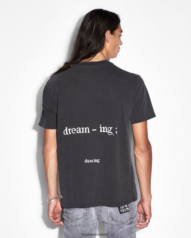 Ksubi mannelijk dreaming kash ss-t-shirt XT0TV504 kleding vervaagd zwart