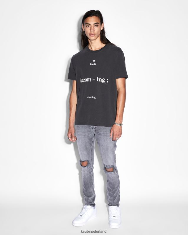 Ksubi mannelijk dreaming kash ss-t-shirt XT0TV504 kleding vervaagd zwart