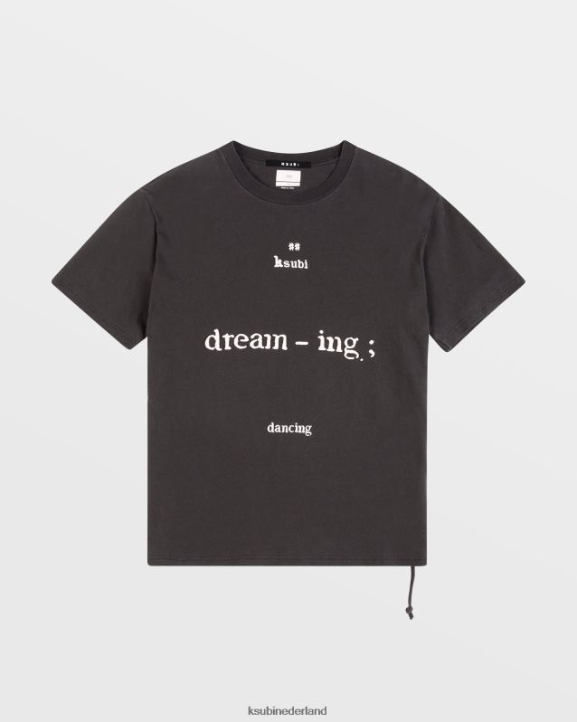 Ksubi mannelijk dreaming kash ss-t-shirt XT0TV504 kleding vervaagd zwart