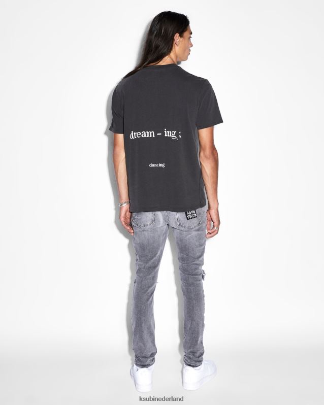 Ksubi mannelijk dreaming kash ss-t-shirt XT0TV504 kleding vervaagd zwart