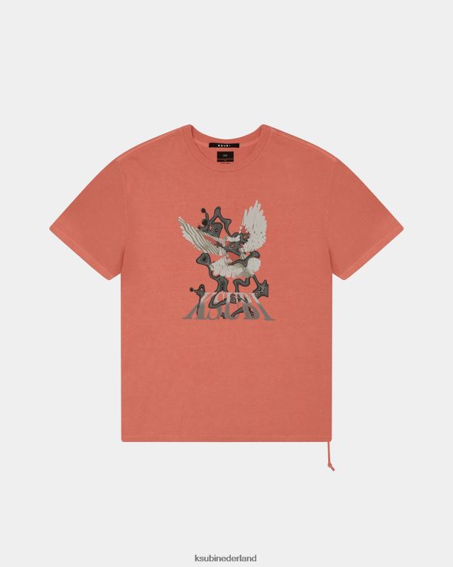 Ksubi mannelijk flight biggie ss tee-fakkel XT0TV326 kleding oranje