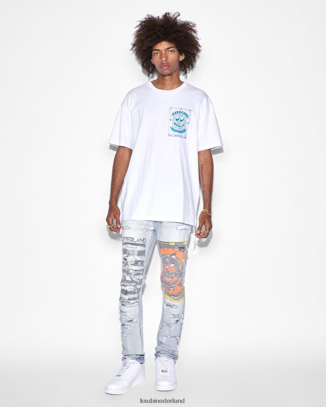 Ksubi mannelijk hardcore biggie ss-t-shirt XT0TV397 kleding echt wit