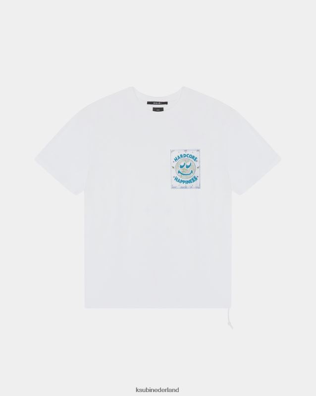 Ksubi mannelijk hardcore biggie ss-t-shirt XT0TV397 kleding echt wit