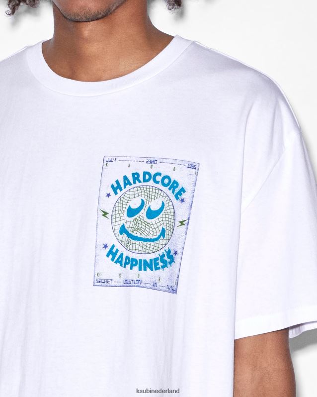 Ksubi mannelijk hardcore biggie ss-t-shirt XT0TV397 kleding echt wit