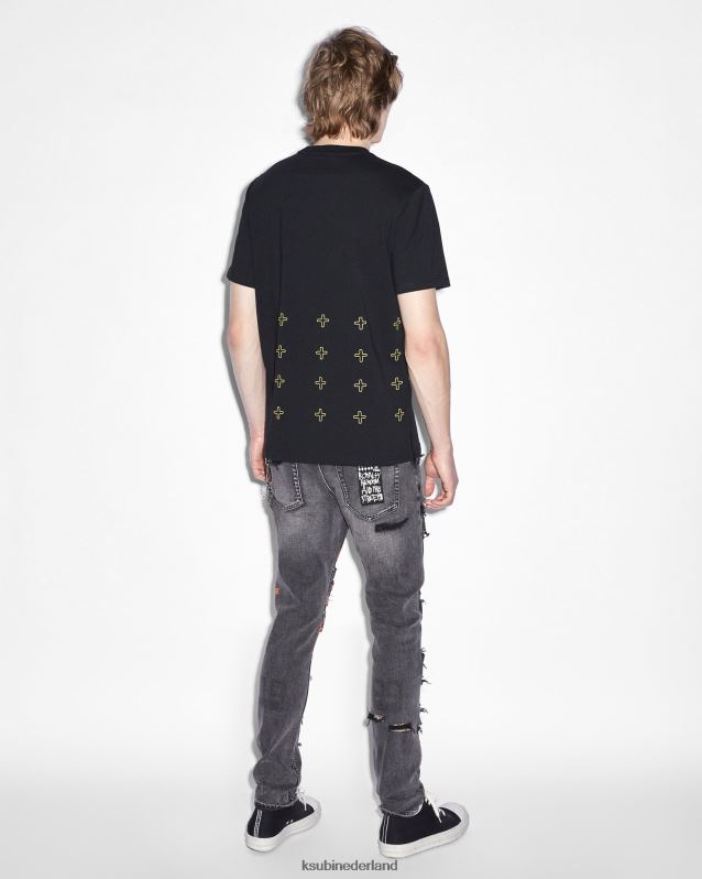 Ksubi mannelijk hardcore kash ss-t-shirt XT0TV466 kleding pikzwart