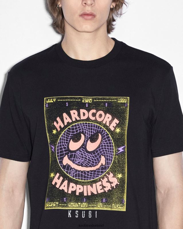 Ksubi mannelijk hardcore kash ss-t-shirt XT0TV466 kleding pikzwart