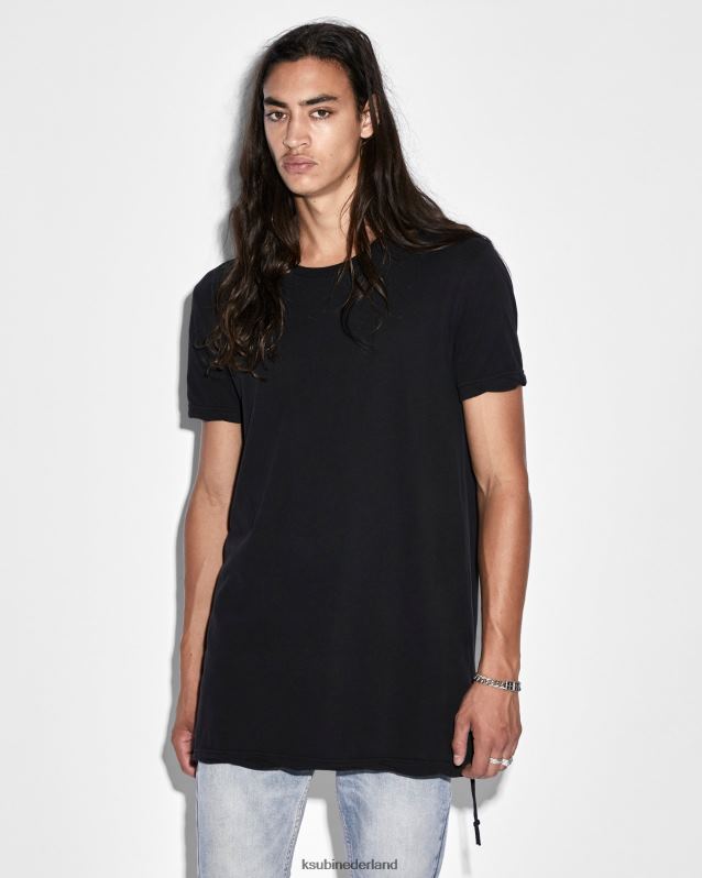 Ksubi mannelijk lijnen ss tee zien XT0TV361 kleding zwart