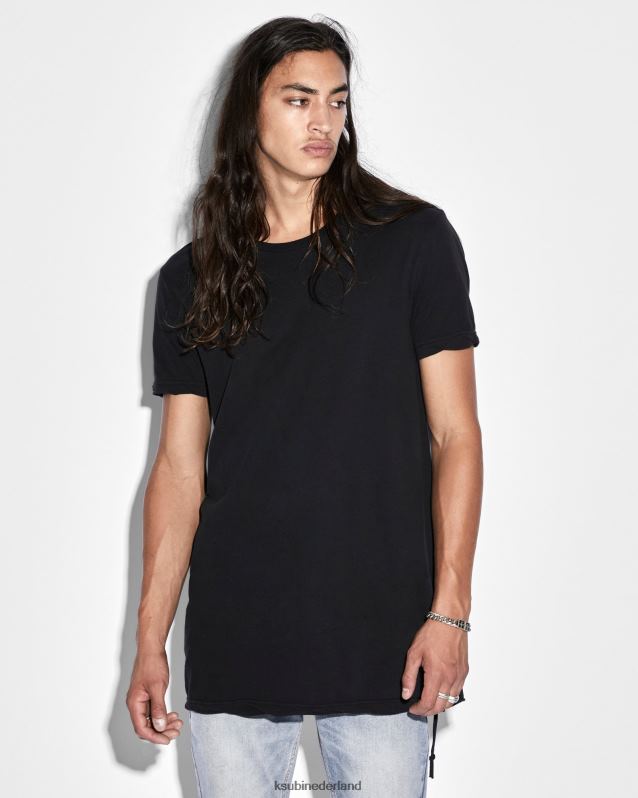 Ksubi mannelijk lijnen ss tee zien XT0TV361 kleding zwart