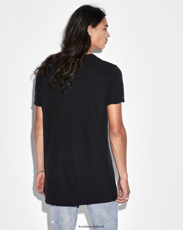 Ksubi mannelijk lijnen ss tee zien XT0TV361 kleding zwart