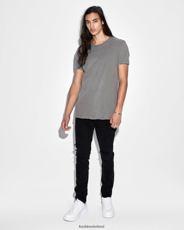Ksubi mannelijk lijnen zien ss tee vintage XT0TV379 kleding grijs
