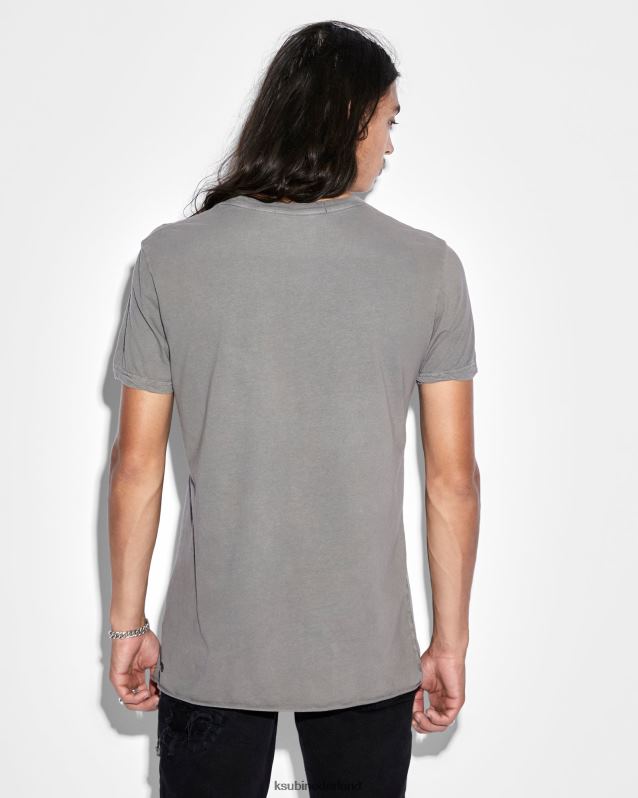 Ksubi mannelijk lijnen zien ss tee vintage XT0TV379 kleding grijs
