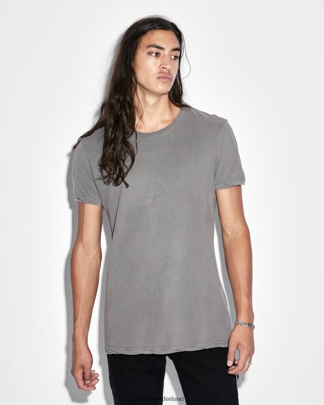 Ksubi mannelijk lijnen zien ss tee vintage XT0TV379 kleding grijs