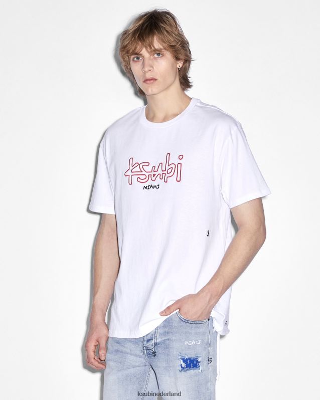Ksubi mannelijk miami 4x4 biggie ss-t-shirt XT0TV396 kleding wit