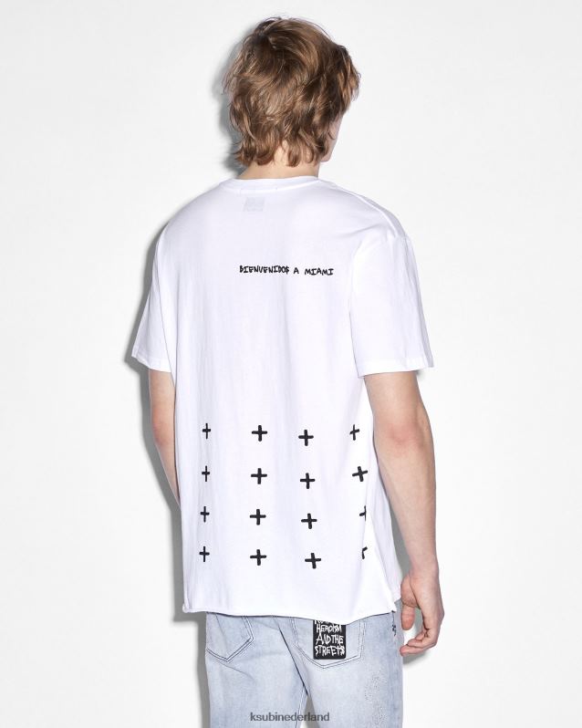 Ksubi mannelijk miami 4x4 biggie ss-t-shirt XT0TV396 kleding wit
