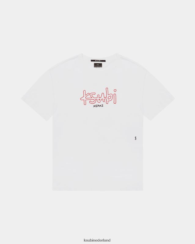 Ksubi mannelijk miami 4x4 biggie ss-t-shirt XT0TV396 kleding wit