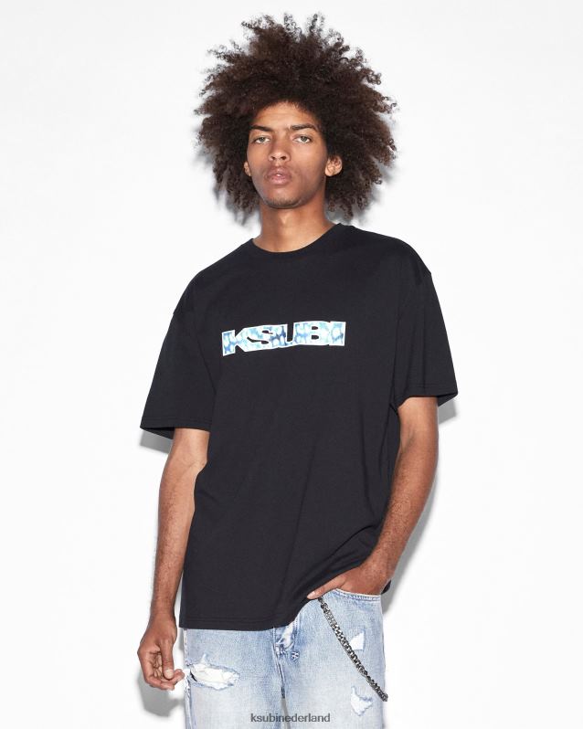 Ksubi mannelijk portal biggie ss-t-shirt XT0TV305 kleding pikzwart
