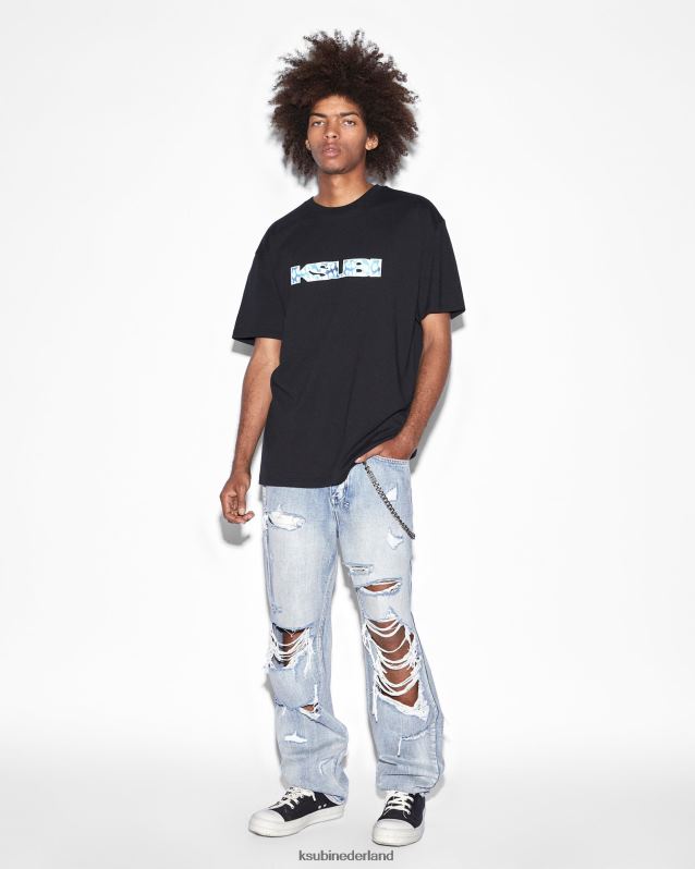 Ksubi mannelijk portal biggie ss-t-shirt XT0TV305 kleding pikzwart