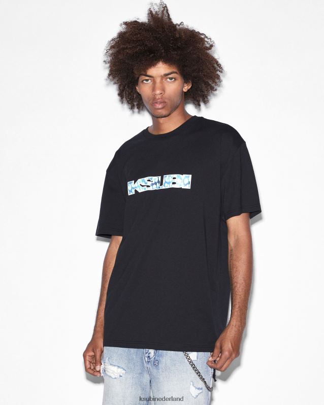 Ksubi mannelijk portal biggie ss-t-shirt XT0TV305 kleding pikzwart