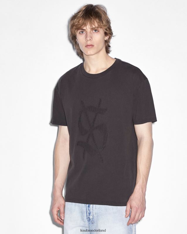 Ksubi mannelijk reverso biggie ss-t-shirt XT0TV411 kleding vervaagd zwart