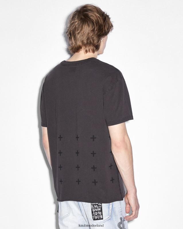 Ksubi mannelijk reverso biggie ss-t-shirt XT0TV411 kleding vervaagd zwart