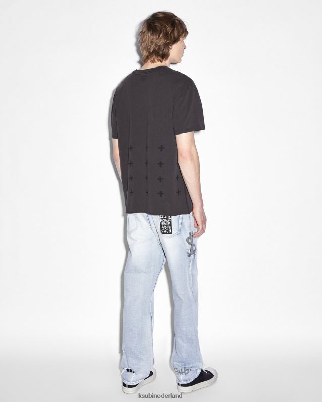 Ksubi mannelijk reverso biggie ss-t-shirt XT0TV411 kleding vervaagd zwart