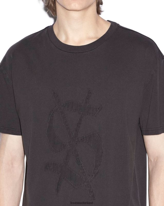 Ksubi mannelijk reverso biggie ss-t-shirt XT0TV411 kleding vervaagd zwart