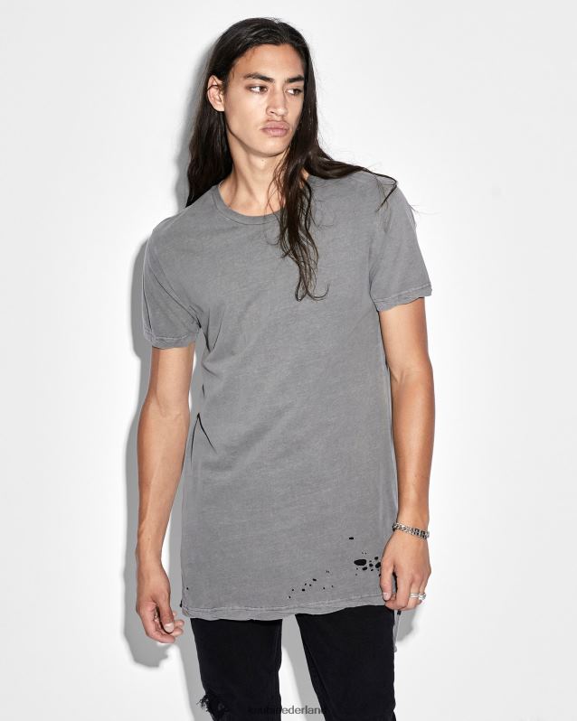 Ksubi mannelijk sioux ss t-shirt vintage XT0TV472 kleding grijs