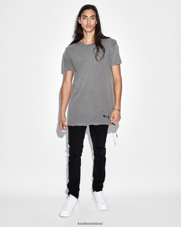 Ksubi mannelijk sioux ss t-shirt vintage XT0TV472 kleding grijs