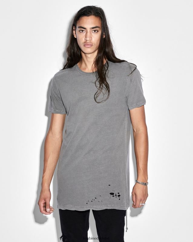 Ksubi mannelijk sioux ss t-shirt vintage XT0TV472 kleding grijs